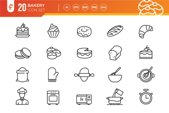 Bakery Elements Icon Set: A Versatile Tool for Creative and Business Needs