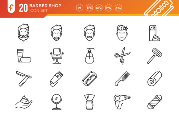 Barber Shop Elements Icon Set: A Comprehensive Overview