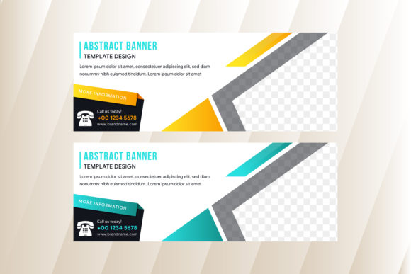 Blue Yellow Horizontal Banner Preview for Modern Web Design