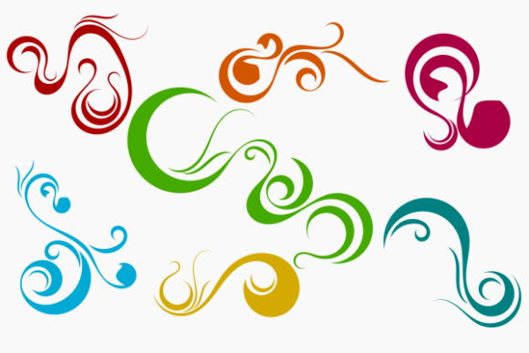Colorful Swirl Elements Collection