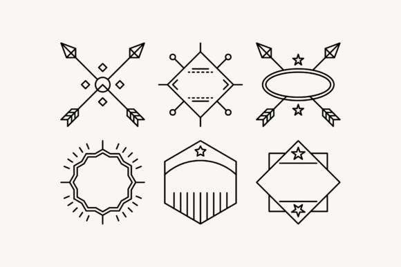 Minimalist Outline SVG Clipart Badges